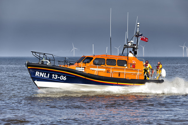 Hoylake Lifeboat High speed pass Picture Board by Rob Lester