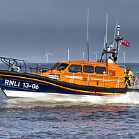 Buy canvas prints of Hoylake Lifeboat High speed pass by Rob Lester