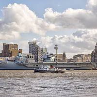 Buy canvas prints of HMS Prince of Wales visits Liverpool by Rob Lester