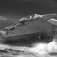 Buy canvas prints of Uss Intrepid rides the seas by Rob Lester