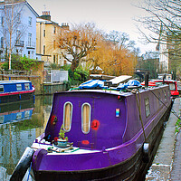 Buy canvas prints of Serene Life on the Narrow Boats by Andy Evans Photos