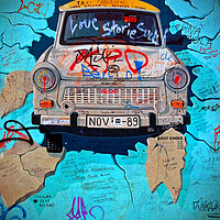 Buy canvas prints of Artwork Street Art Berlin Wall Germany by Andy Evans Photos