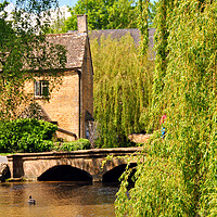 Buy canvas prints of Bourton on the Water River Windrush Cotswolds Gloucestershire by Andy Evans Photos