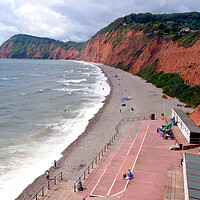 Buy canvas prints of Sidmouth Beach Jurassic Coast Devon England by Andy Evans Photos