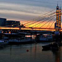 Buy canvas prints of Albert Bridge River Thames London England by Andy Evans Photos