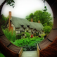 Buy canvas prints of Anne Hathaway's Cottage Shottery Stratford upon Avon by Andy Evans Photos
