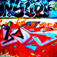 Buy canvas prints of Graffiti Street Art The Undercroft Southbank Skate Park London by Andy Evans Photos