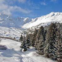 Buy canvas prints of Courchevel 1850 Three Valleys Ski Resort French Alps France by Andy Evans Photos
