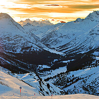 Buy canvas prints of Sunset Lech am Arlberg Austrian Alps Austria by Andy Evans Photos