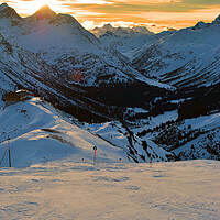 Buy canvas prints of Sunset Lech am Arlberg Austrian Alps Austria by Andy Evans Photos