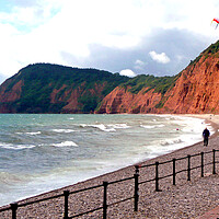 Buy canvas prints of Sidmouth Beach Jurassic Coast Devon England by Andy Evans Photos