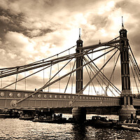 Buy canvas prints of Albert Bridge Chelsea and Battersea London UK by Andy Evans Photos
