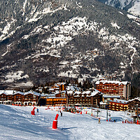 Buy canvas prints of Courchevel Moriond 1650 3 Valleys French Alps France by Andy Evans Photos