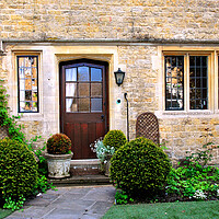 Buy canvas prints of Cotswold Cottage Bourton on the Water UK by Andy Evans Photos