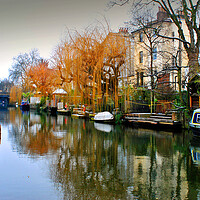 Buy canvas prints of Narrow Boats Regent's Canal Camden London UK by Andy Evans Photos