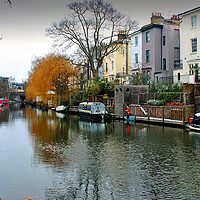 Buy canvas prints of Narrow Boats Regent's Canal Camden London by Andy Evans Photos