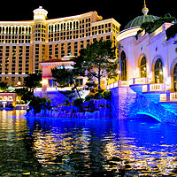 Buy canvas prints of Bellagio Hotel Las Vegas Nevada America USA by Andy Evans Photos