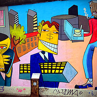 Buy canvas prints of Berlin Wall Graffiti Artwork Street Art Germany by Andy Evans Photos