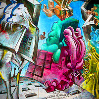 Buy canvas prints of Berlin Wall Graffiti Artwork Street Art Germany by Andy Evans Photos