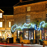 Buy canvas prints of Broadway Christmas Lights Cotswolds Worcestershire by Andy Evans Photos