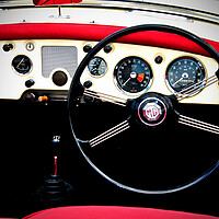 Buy canvas prints of MG A Classic British Sports Car Interior by Andy Evans Photos