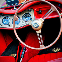 Buy canvas prints of MG TA Classic Sports Car Interior by Andy Evans Photos