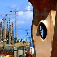 Buy canvas prints of Casa Mila Sagrada Familia Barcelona Spain by Andy Evans Photos