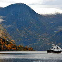 Buy canvas prints of Aurlandsfjord Flam Norwegian Fjord Norway by Andy Evans Photos