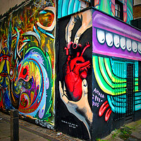 Buy canvas prints of Graffiti Street Art Camden Town London by Andy Evans Photos