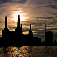 Buy canvas prints of Battersea Power Station River Thames London by Andy Evans Photos