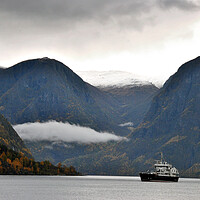 Buy canvas prints of Aurlandsfjord Flam Norwegian Fjord Norway by Andy Evans Photos