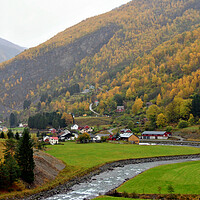 Buy canvas prints of Flamsdalen Valley Flam Norway Scandinavia by Andy Evans Photos