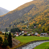 Buy canvas prints of Flamsdalen Flam Valley Norway Scandinavia  by Andy Evans Photos