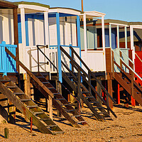 Buy canvas prints of Thorpe Bay Beach Huts England Essex UK by Andy Evans Photos