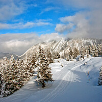 Buy canvas prints of Courchevel 3 Valleys French Alps France by Andy Evans Photos