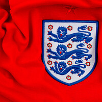 Buy canvas prints of England Three Lions Shirt Badge by Andy Evans Photos
