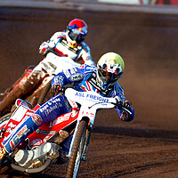 Buy canvas prints of Great Britain Speedway Motorcycle Action by Andy Evans Photos
