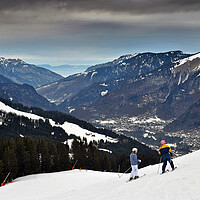 Buy canvas prints of Morzine Lets Gets Portes Du Soleil French Alps France by Andy Evans Photos