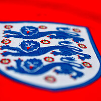 Buy canvas prints of England Three Lions red football shirt badge by Andy Evans Photos