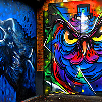 Buy canvas prints of Graffiti Street Art Camden Town London by Andy Evans Photos