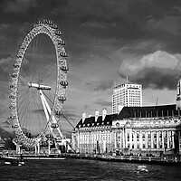 Buy canvas prints of London Eye South Bank River Thames UK by Andy Evans Photos