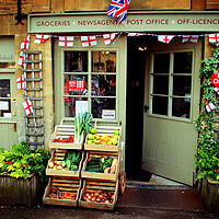 Buy canvas prints of Blockley Village Shop Cotswolds Gloucestershire by Andy Evans Photos