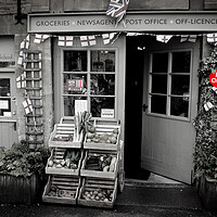 Buy canvas prints of Blockley Village Shop Cotswolds Gloucestershire by Andy Evans Photos