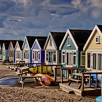 Buy canvas prints of Hengistbury Head beach huts Dorset by Andy Evans Photos
