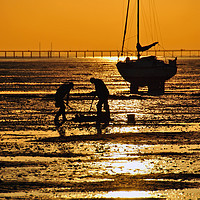 Buy canvas prints of Sunset Thorpe Bay Southend on Sea Essex  by Andy Evans Photos