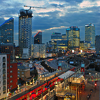 Buy canvas prints of Canary Wharf skyscrapers London Docklands by Andy Evans Photos