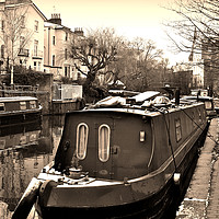 Buy canvas prints of Narrow boat Grand Union Canal Camden by Andy Evans Photos
