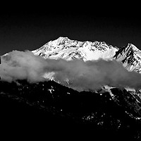Buy canvas prints of Mont Blanc from La Tania 3 Valleys French Alps by Andy Evans Photos