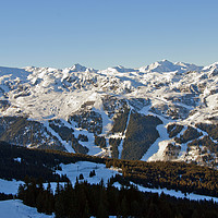 Buy canvas prints of Meribel 3 Valleys ski area French Alps France by Andy Evans Photos