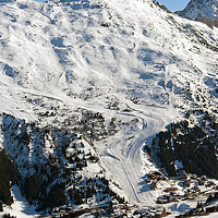 Buy canvas prints of Meribel Mottaret 3 Valleys ski area French Alps by Andy Evans Photos